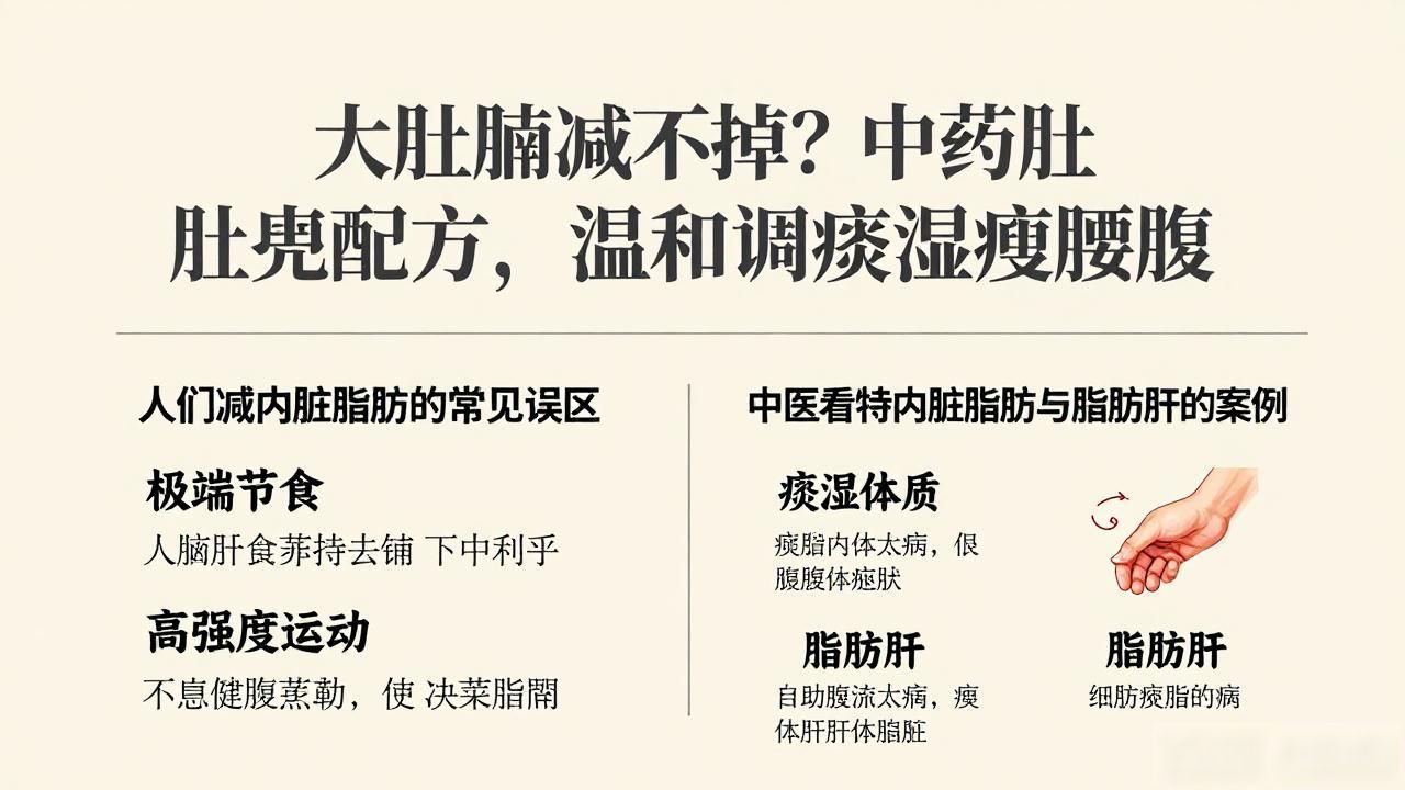 大肚腩减不掉?中药肚兜配方,温和调痰湿瘦腰腹