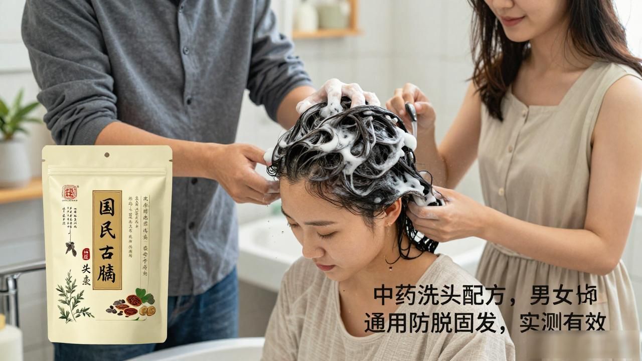 中药洗头配方，男女通用防脱固发，实测有效