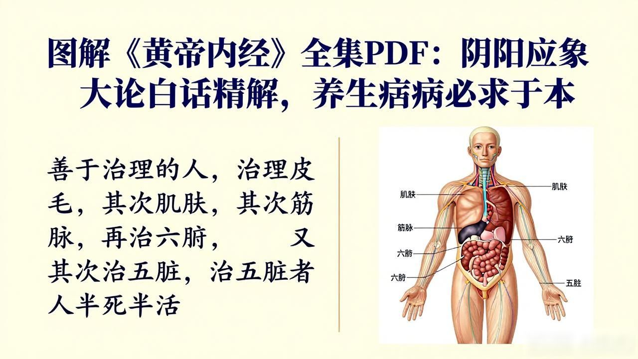 图解黄帝内经全集pdf:阴阳应象大论白话精解,养生治病必求于本