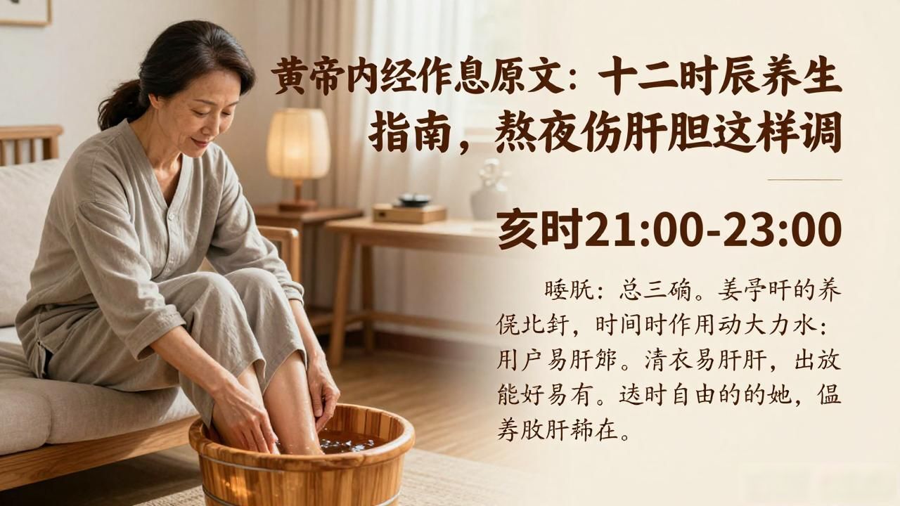 黄帝内经作息原文:十二时辰养生指南,熬夜伤肝胆这样调