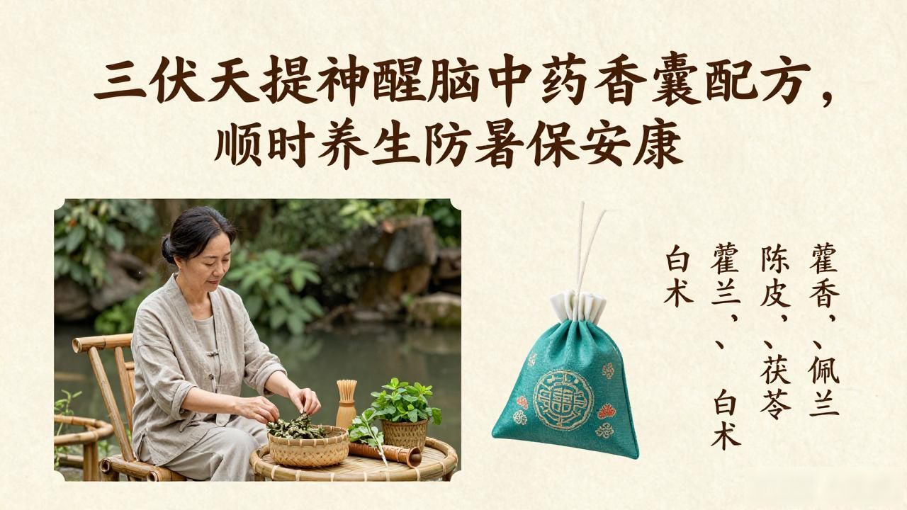 三伏天提神醒脑中药香囊配方，顺时养生防暑保安康