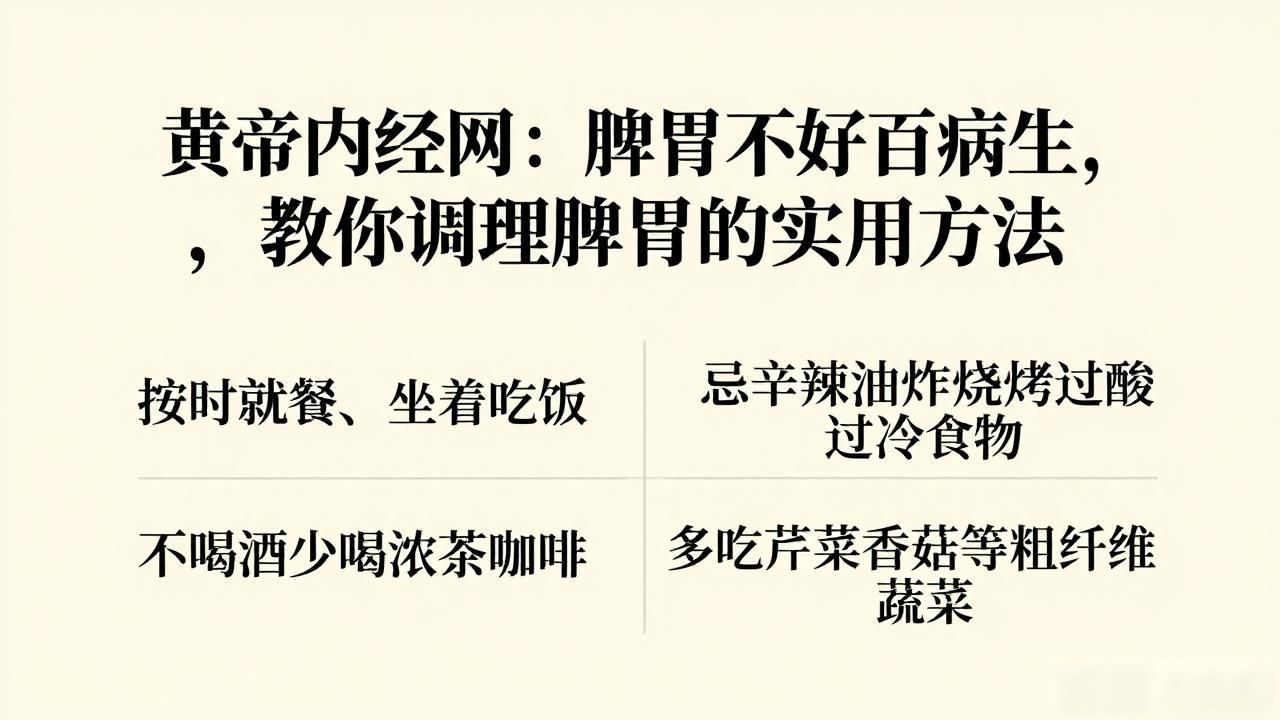 黄帝内经网：脾胃不好百病生，教你调理脾胃的实用方法