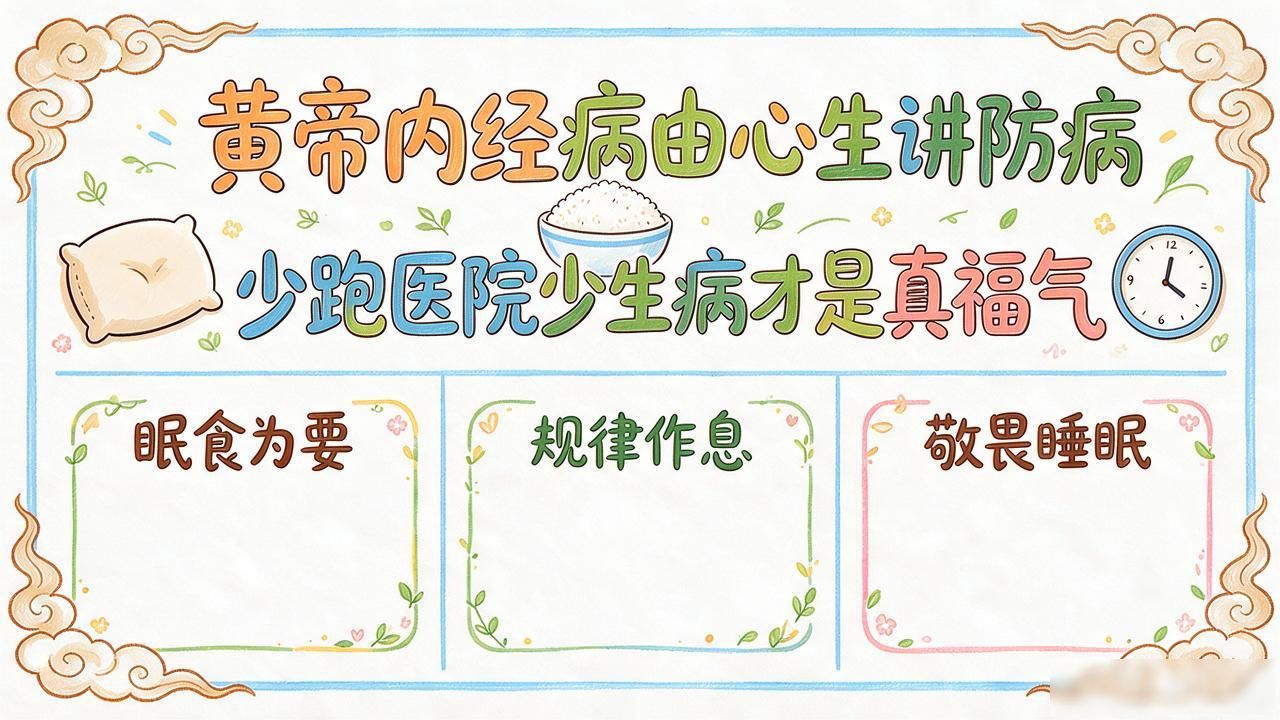 黄帝内经病由心生讲防病 少跑医院少生病才是真福气
