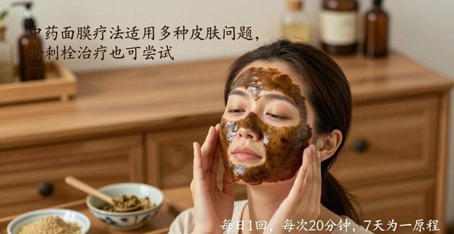 中药面膜疗法适用多种皮肤问题，粉刺栓治疗也可尝试