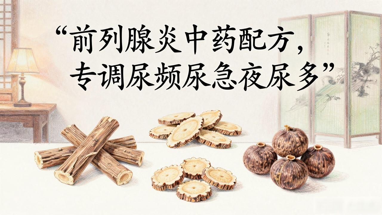 前列腺炎中药配方,专调尿频尿急夜尿多