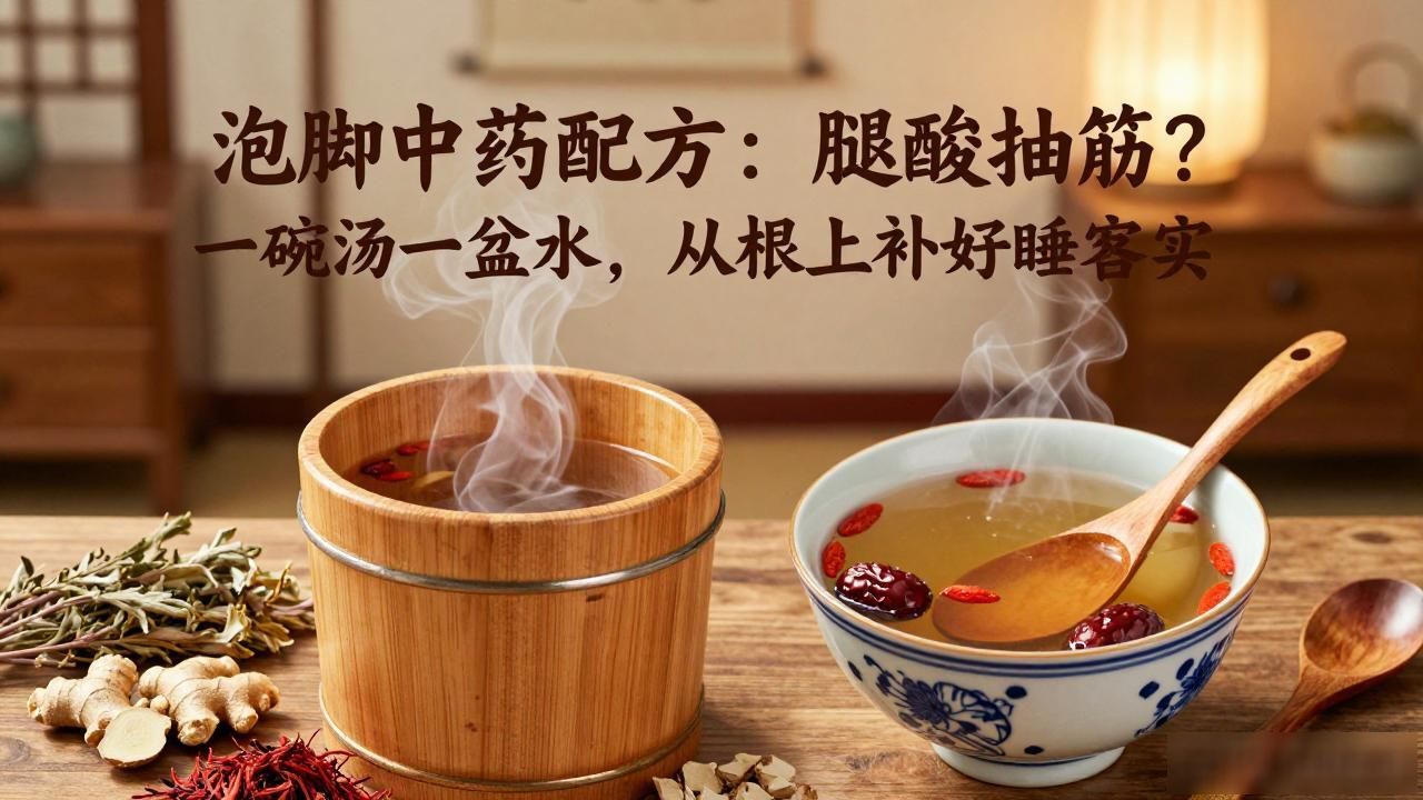 泡脚中药配方大全：腿酸抽筋？一碗汤一盆水，从根上补好睡踏实