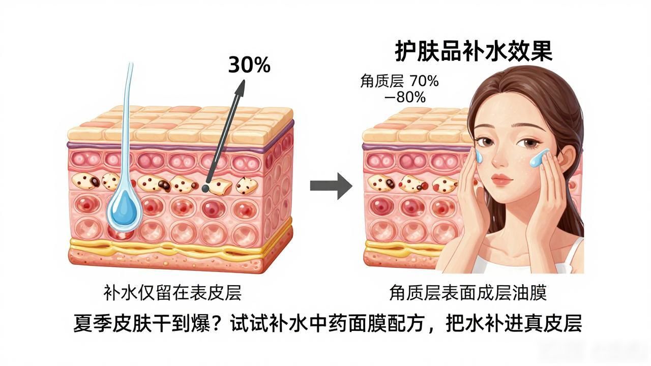 夏季皮肤干到爆？试试补水中药面膜配方，把水补进真皮层