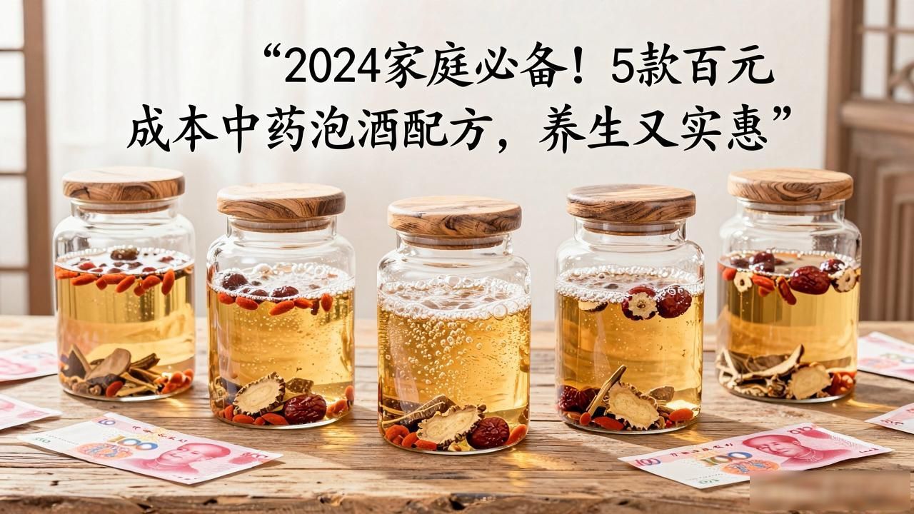 2024家庭必备!5款百元成本中药泡酒配方,养生又实惠