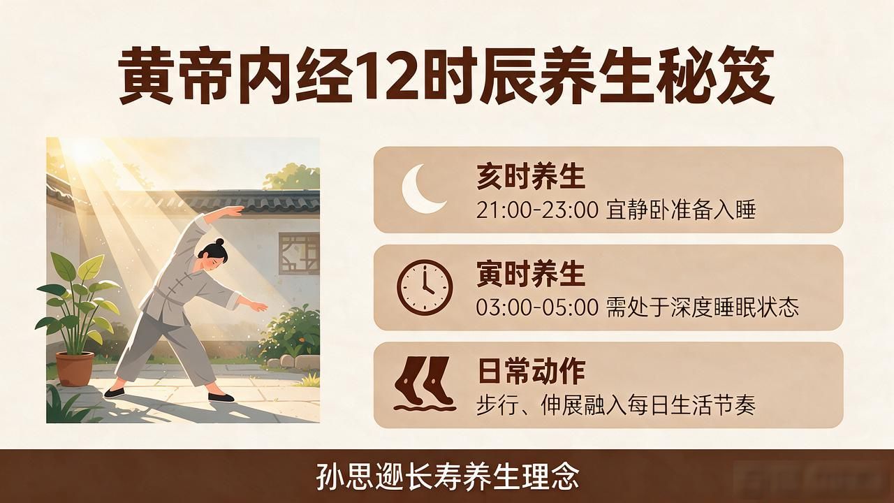 黄帝内经12时辰图解:孙思邈长寿秘笈,睡对亥时寅时更养生
