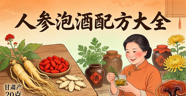 人参泡酒配方大全,枸杞黄芪当归搭配及方法,适合日常保健