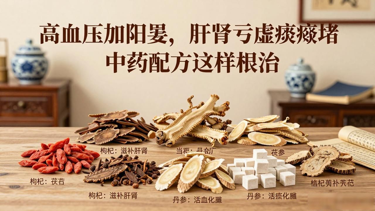 高血压加阳萎,肝肾亏虚痰瘀堵,中药配方这样根治