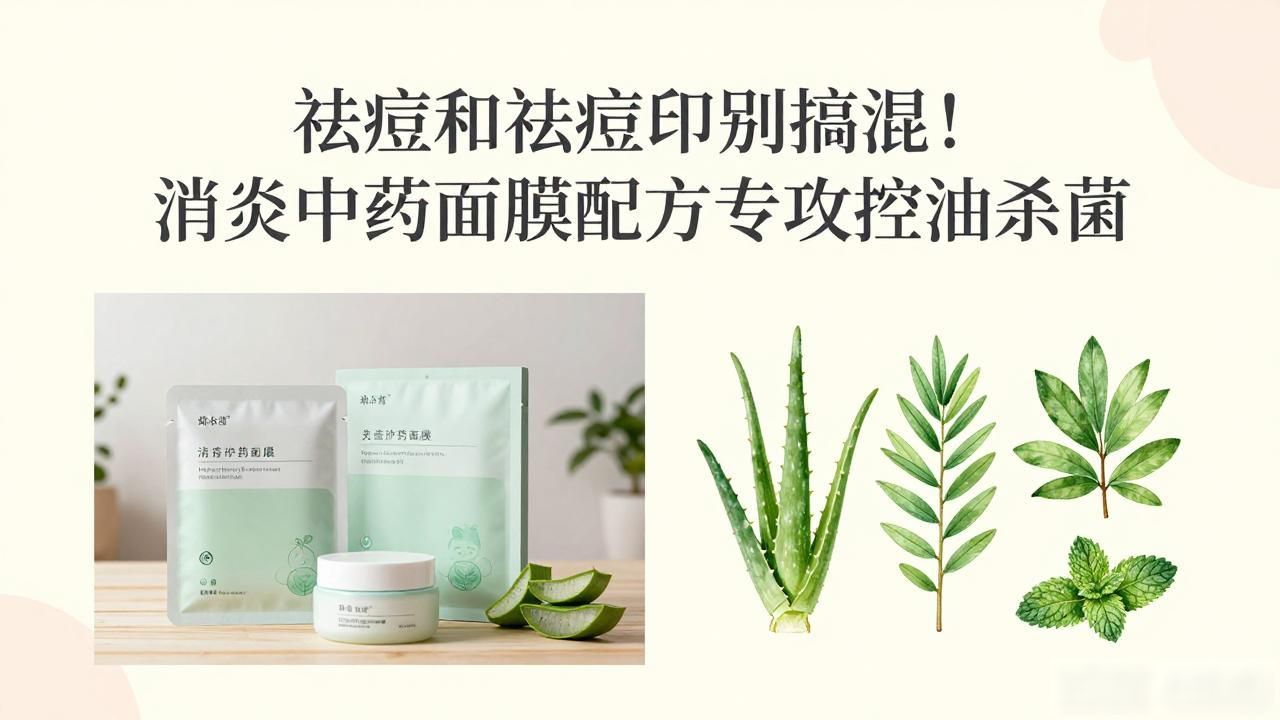 祛痘和祛痘印别搞混！消炎中药面膜配方专攻控油杀菌