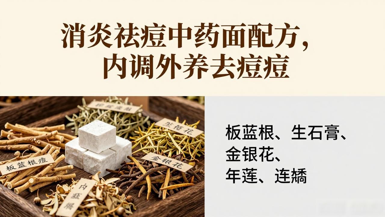 消炎祛痘中药面膜配方，内调外养去痘痘
