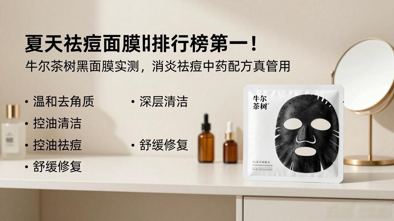 夏天祛痘面膜排行榜第一！牛尔茶树黑面膜实测，消炎祛痘中药配方真管用