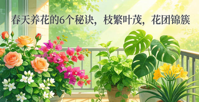 春天养花的6个秘诀，枝繁叶茂，花团锦簇