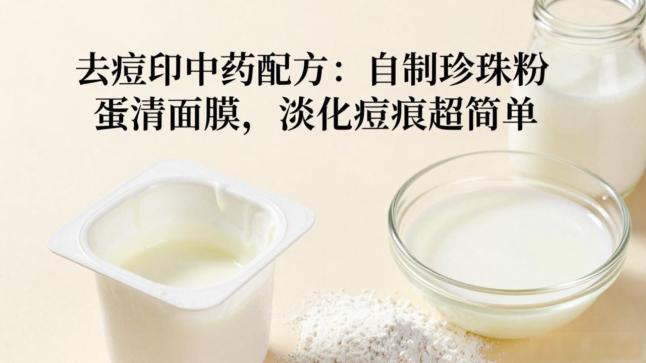 去痘印中药配方：自制珍珠粉蛋清面膜，淡化痘痕超简单