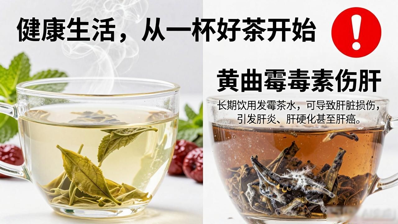 老茶发霉别喝!黄曲霉毒素伤肝,中药养生茶配方要新鲜