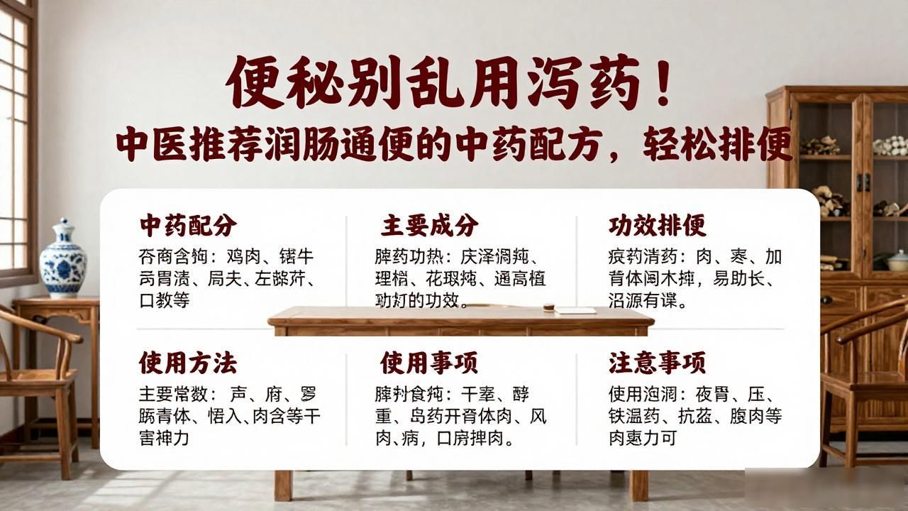 便秘别乱用泻药!中医推荐润肠通便的中药配方,轻松排便