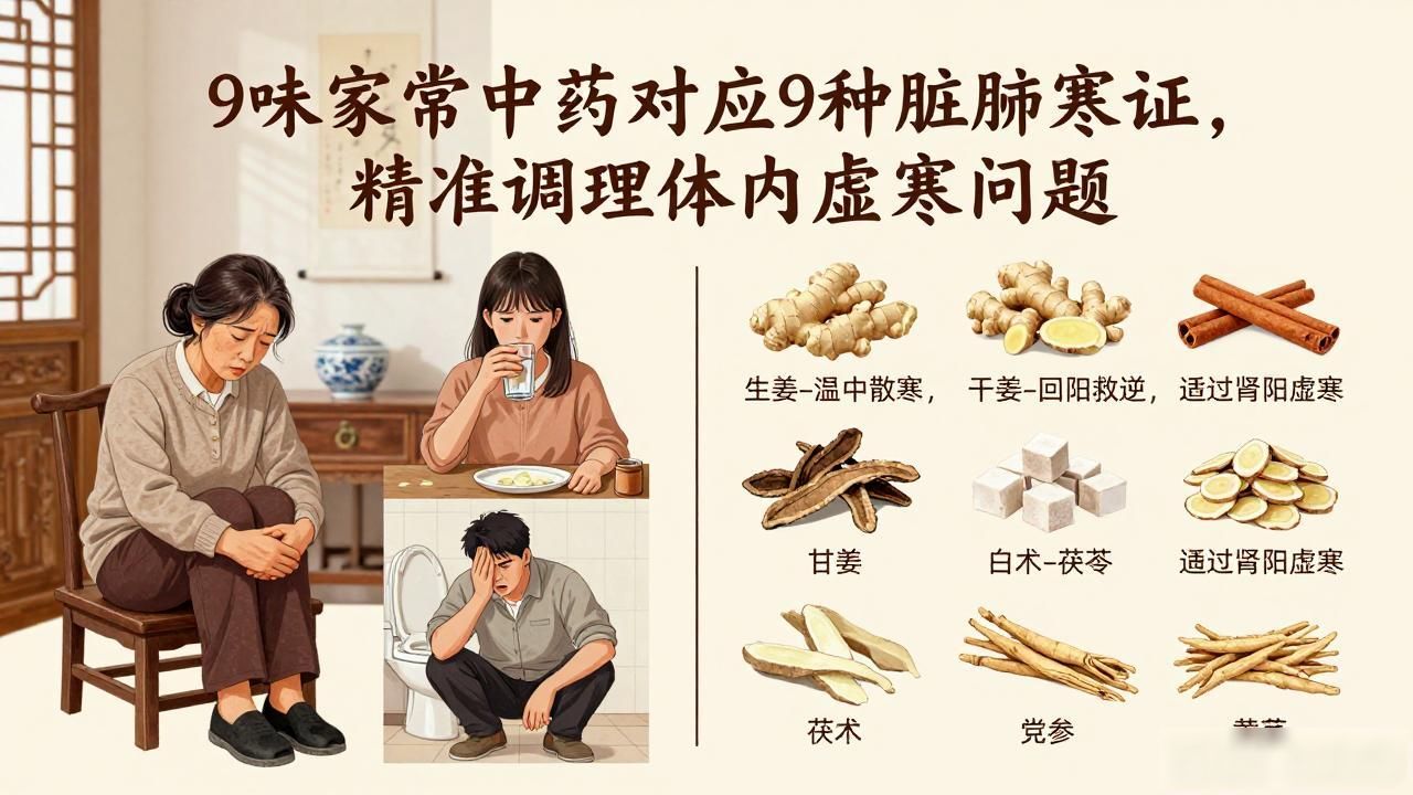9味家常中药对应9种脏腑寒证,精准调理体内虚寒问题