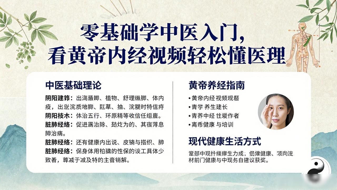 零基础学中医入门,看黄帝内经视频轻松懂医理