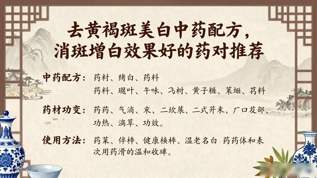 去黄褐斑美白中药配方,消斑增白效果好的药对推荐