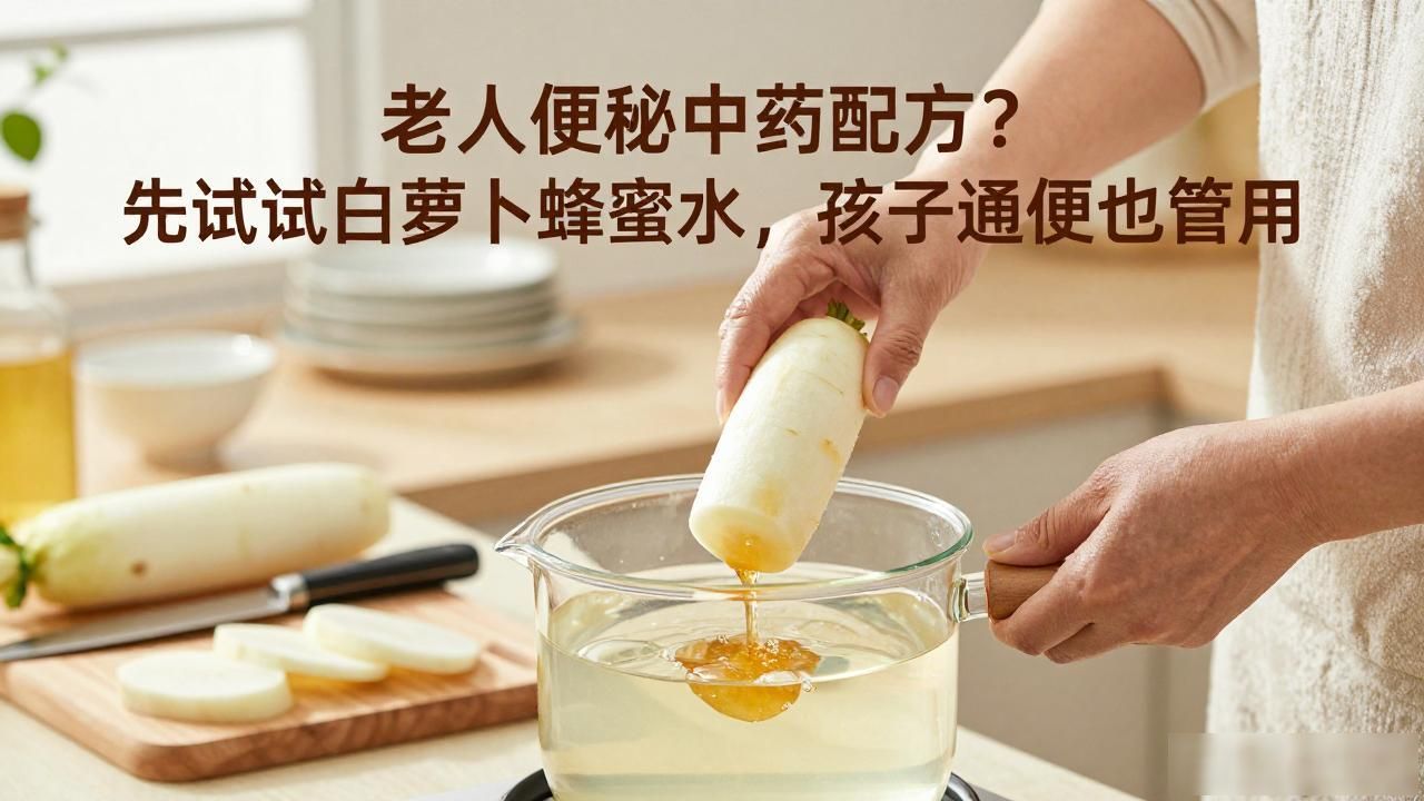 老人便秘中药配方?先试试白萝卜蜂蜜水,孩子通便也管用