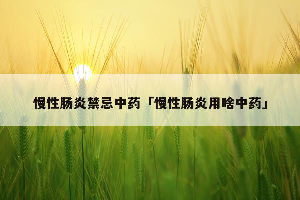 慢性肠炎禁忌中药「慢性肠炎用啥中药」