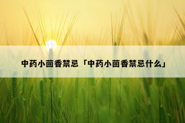 中药小茴香禁忌「中药小茴香禁忌什么」