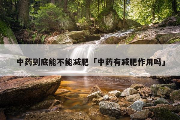 中药到底能不能减肥「中药有减肥作用吗」