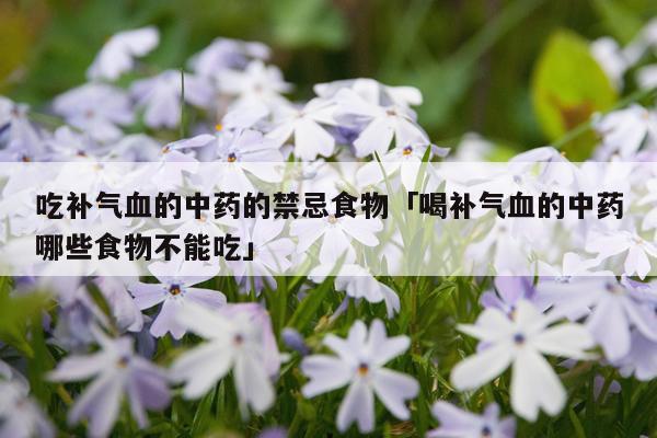 吃补气血的中药的禁忌食物「喝补气血的中药哪些食物不能吃」