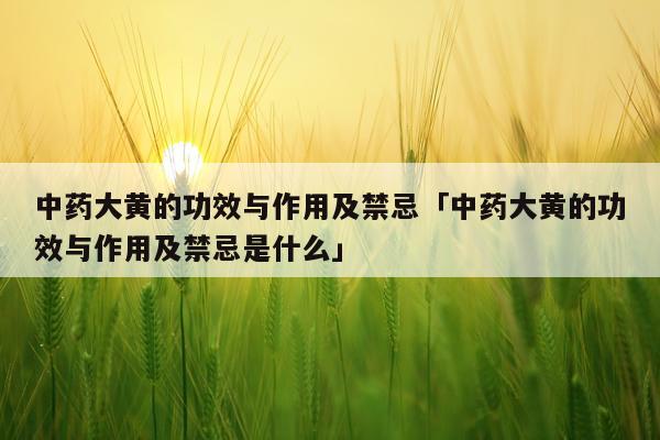 中药大黄的功效与作用及禁忌「中药大黄的功效与作用及禁忌是什么」