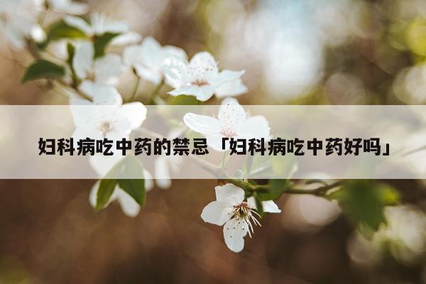 妇科病吃中药的禁忌「妇科病吃中药好吗」