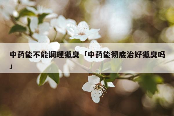 中药能不能调理狐臭「中药能彻底治好狐臭吗」