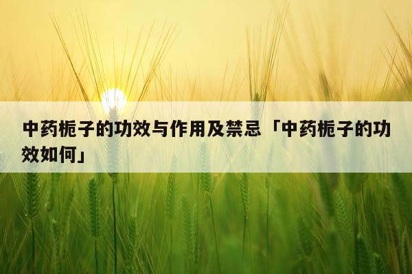 中药栀子的功效与作用及禁忌「中药栀子的功效如何」
