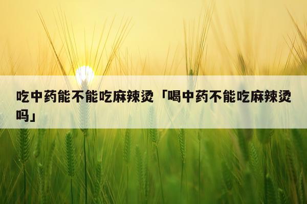 吃中药能不能吃麻辣烫「喝中药不能吃麻辣烫吗」
