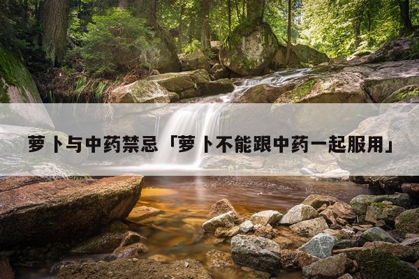萝卜与中药禁忌「萝卜不能跟中药一起服用」