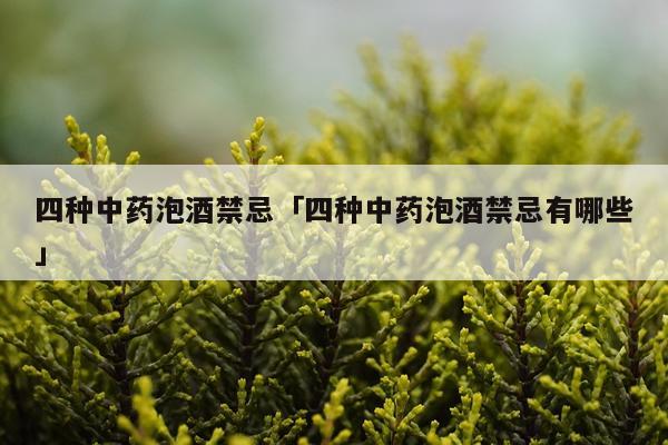 四种中药泡酒禁忌「四种中药泡酒禁忌有哪些」