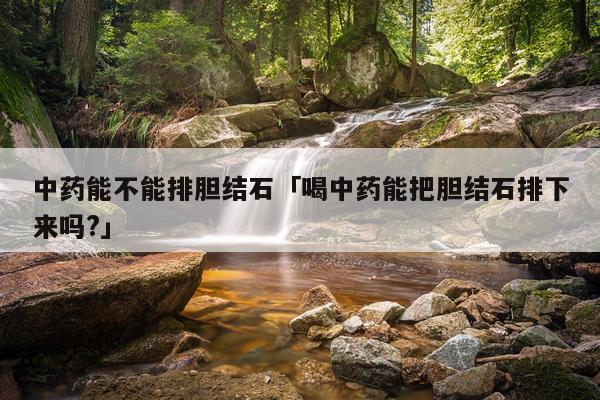 中药能不能排胆结石「喝中药能把胆结石排下来吗?」