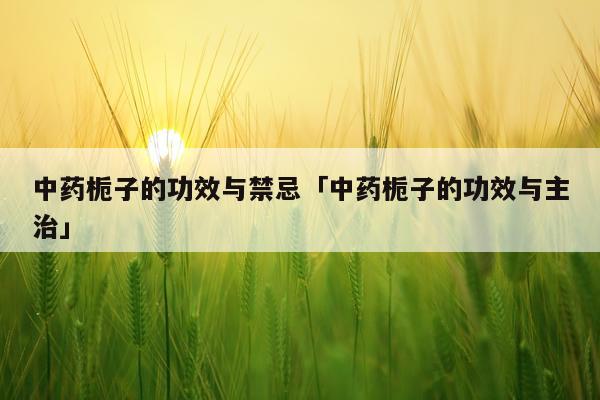 中药栀子的功效与禁忌「中药栀子的功效与主治」