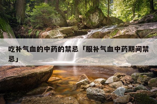 吃补气血的中药的禁忌「服补气血中药期间禁忌」