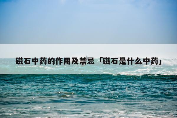 磁石中药的作用及禁忌「磁石是什么中药」