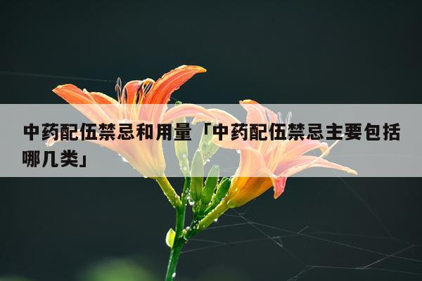 中药配伍禁忌和用量「中药配伍禁忌主要包括哪几类」