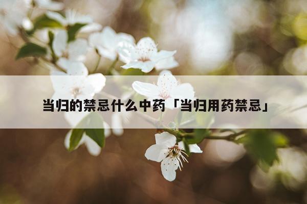 当归的禁忌什么中药「当归用药禁忌」
