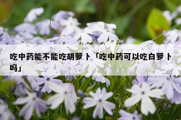 吃中药能不能吃胡萝卜「吃中药可以吃白萝卜吗」