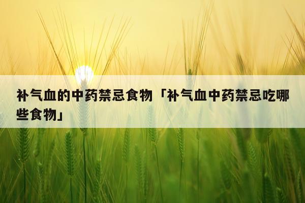 补气血的中药禁忌食物「补气血中药禁忌吃哪些食物」