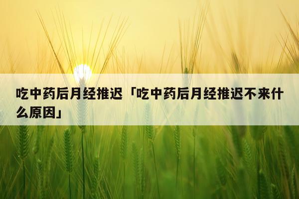 吃中药后月经推迟「吃中药后月经推迟不来什么原因」