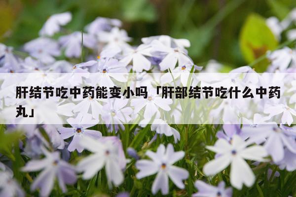 肝结节吃中药能变小吗「肝部结节吃什么中药丸」
