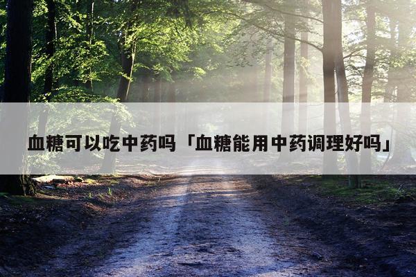 血糖可以吃中药吗「血糖能用中药调理好吗」