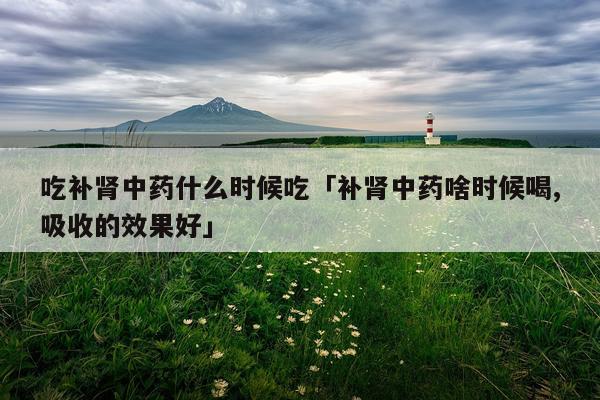 吃补肾中药什么时候吃「补肾中药啥时候喝,吸收的效果好」