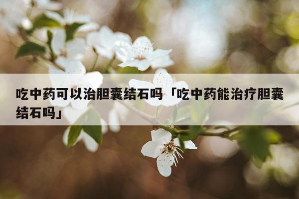 吃中药可以治胆囊结石吗「吃中药能治疗胆囊结石吗」